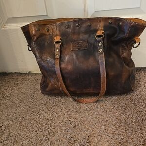 Patricia Nash Distressed Brown Leather Tote